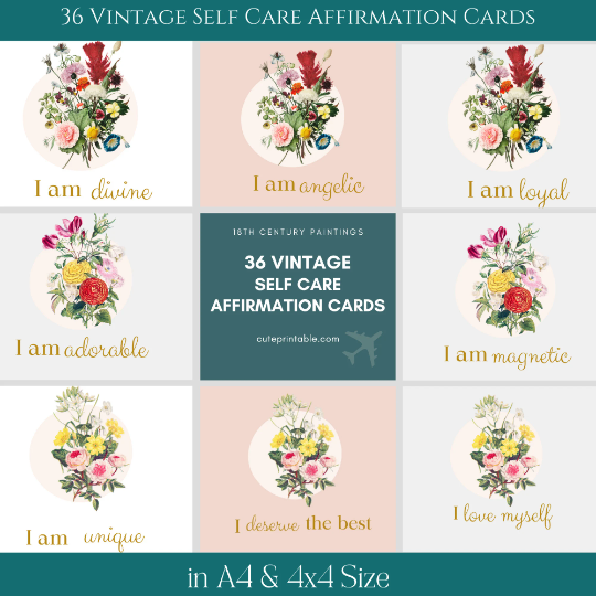 36 Self Care Affirmation Cards