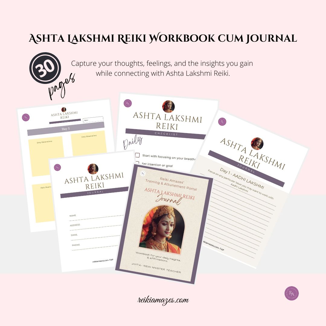 Mock up-Ashta Lakshmi Reiki workbook cum journal-square